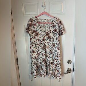 Maurices Floral Midi Dress - White and Brown
